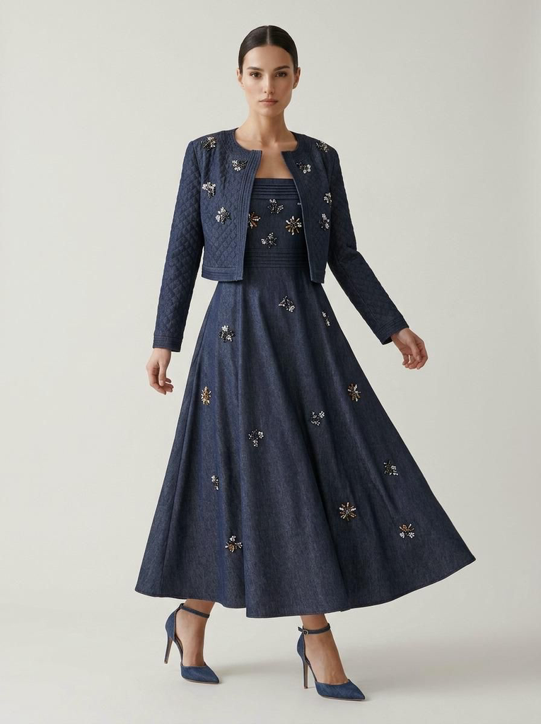 THICK WITH BEAD EMBROIDERY Dress