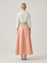 TWO COLORS WITH COLORFUL BELT DRESS