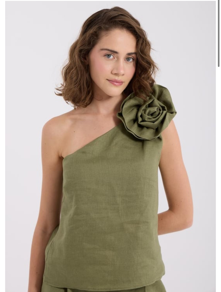 “Bloom Yourself” Linen Blouse