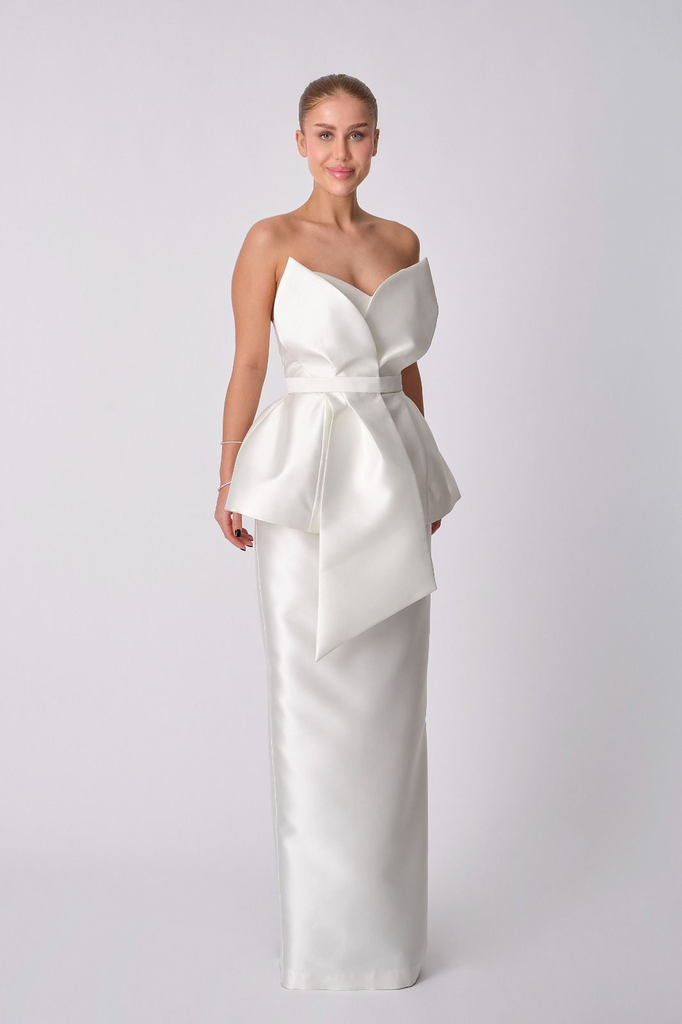Evening Dress with Bow Decoration