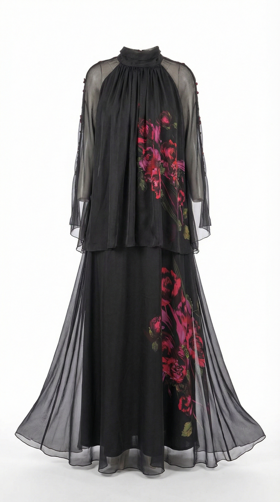 2525051 Floral print collar B