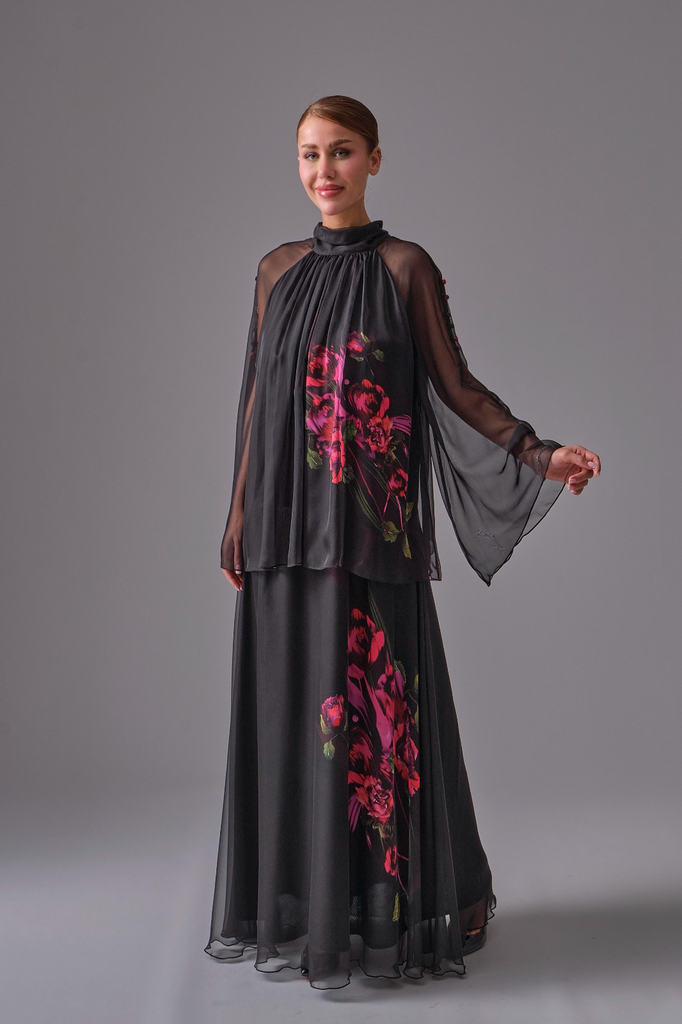 Floral print collar B