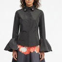 قميص بتفاصيل تطريز مع أكمام مكشكشة 