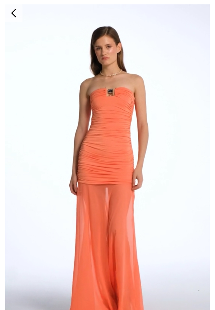 Charmant Maxi Dress with Ruffles and Chiffon Details