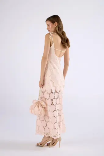 [25S1625] Embroidered Lace Maxi Dress