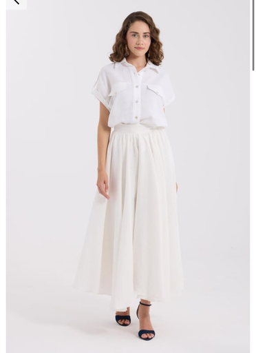 [25S1662] Emily 100% Linen Maxi Skirt