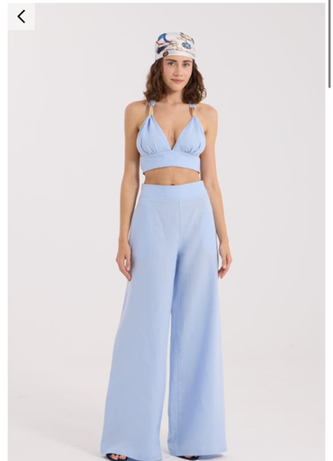 [25S1677] Emily 100% Linen Pants with Wide Elastic Waist