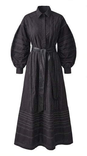 2525025 Long Dress with Bardole Detail