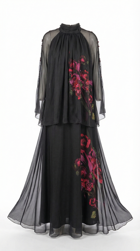 [2525051] 2525051 Floral print collar B