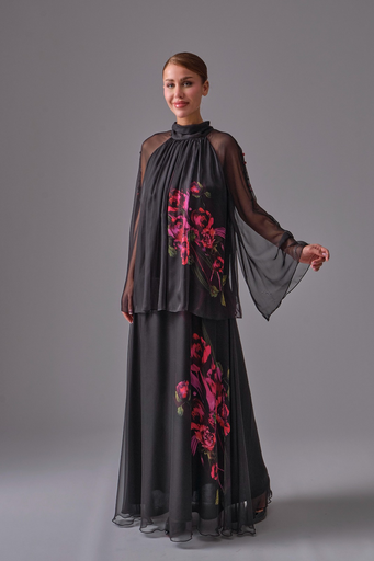 [2525051] Floral print collar B