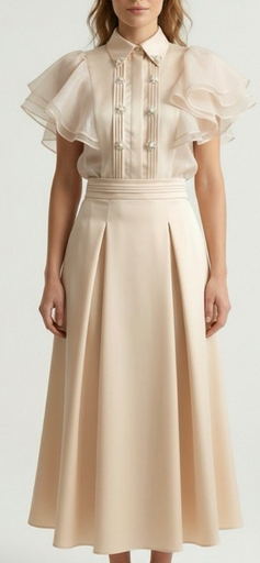 [2612004] KEMERİ NERVÜRLÜ ETEK