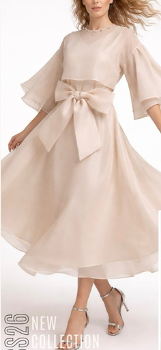 [2615006] Ruffle Sleeve Embroidered Design