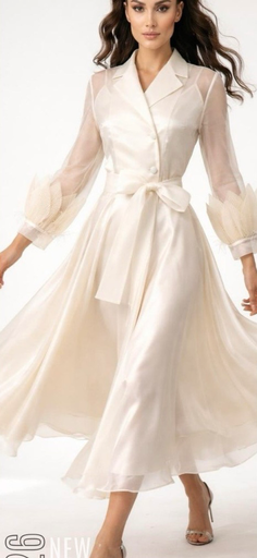 [2612001] تنورة أورغانزا بحزام 