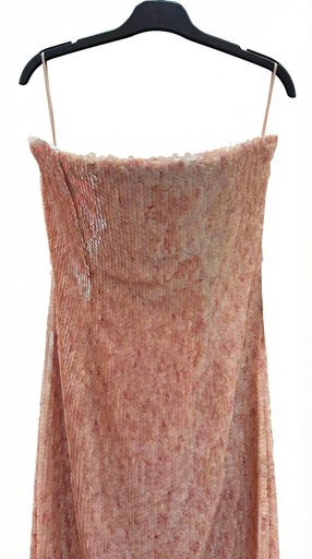 [1380] Blush Rose Sequin Strapless Dress