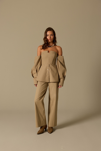 [25S1503] Heartline Belted Tailored Pants